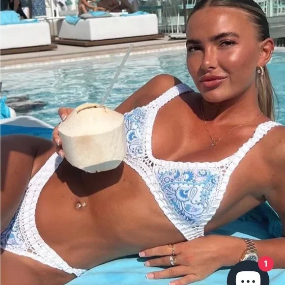 Luxsea Blue and White Crochet Bikini Set - Picture 5 of 11